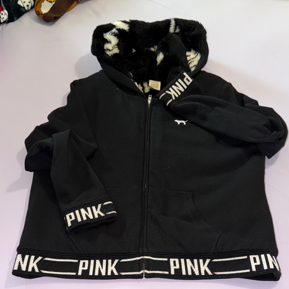 Victoria secret PINK fur lined hoodie
